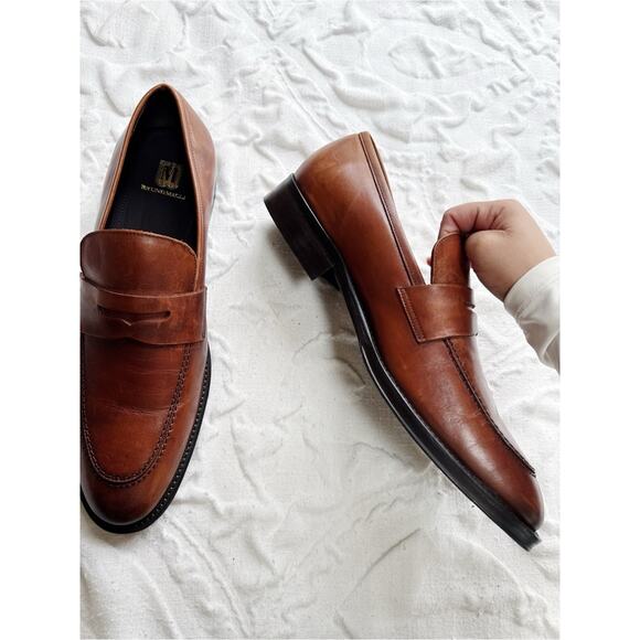 Bruno Magli Cosmo Cognac Leather Penny Loafers Size 11 main image 12